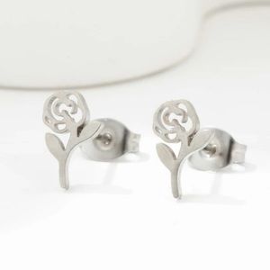 🌹Stainless Steel Rose Design Stud Earrings NWT